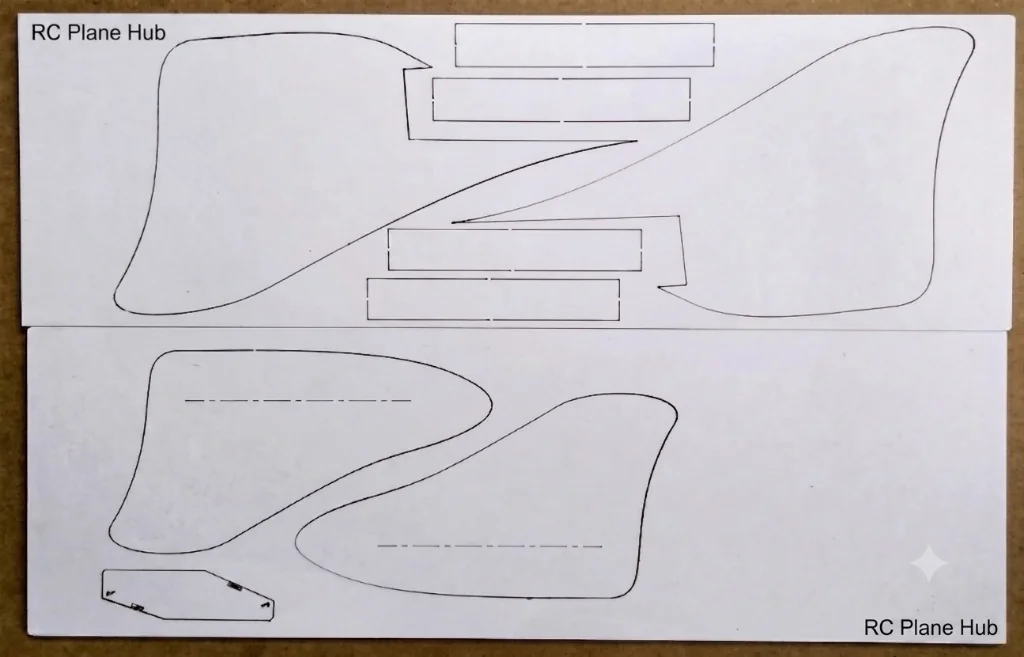 FT-Spear Wing Cutouts & Elevons Sheet