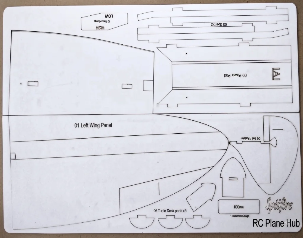 Spitfire Sheet A (Left Wing / Power Pod)