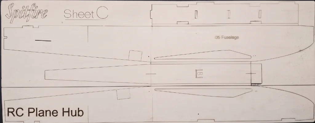 Spitfire Sheet C (Fuselage Sides & Canopy)
