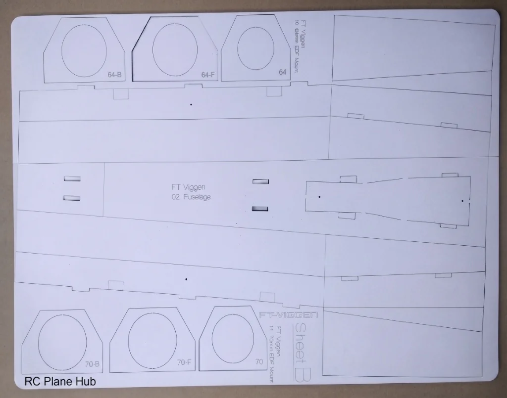 Laser Cut Fliteboard Pro Sheet B (Fuselage)